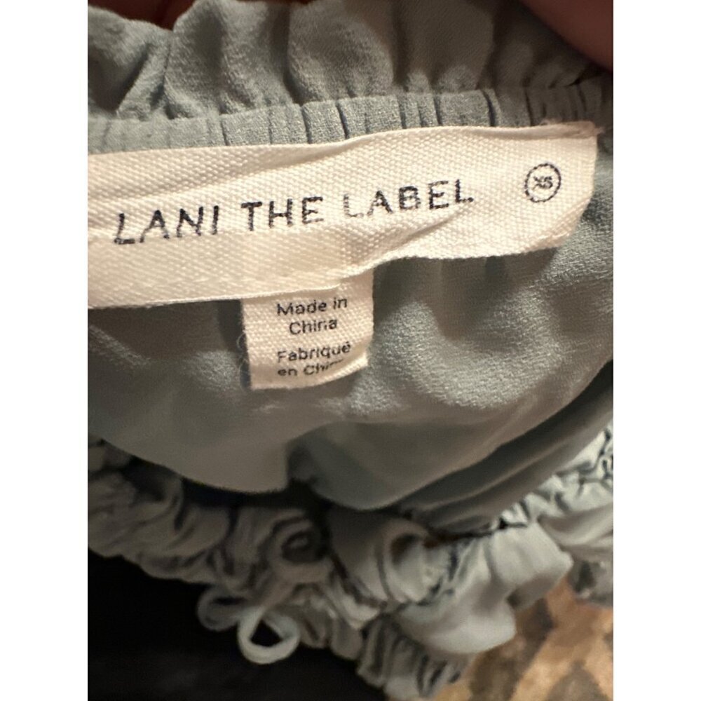 Smocked Puff Sleeve Crop Top With Square Neck Light Blue XS By Lani The Label - Picture 4 of 5